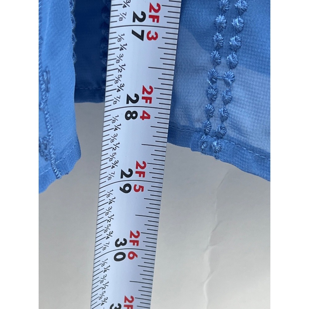 AGB Blouse Women's 2X Top Light Blue Puckered Bodice Lined - Picture 7 of 9